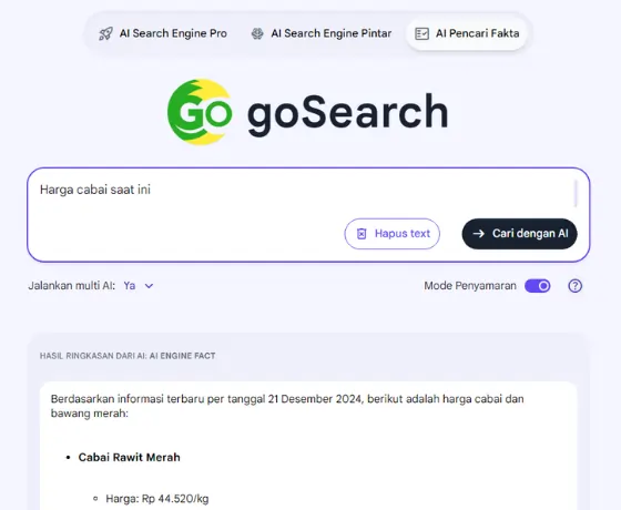 GoSearch Engine AI - Mode Pencarian yang Handal